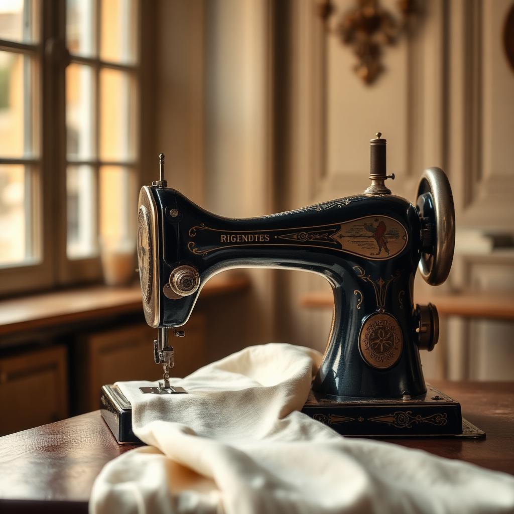 Vintage sewing machine in studio